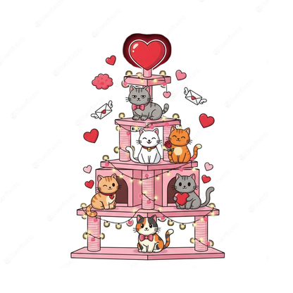 Cat Valentines Tree