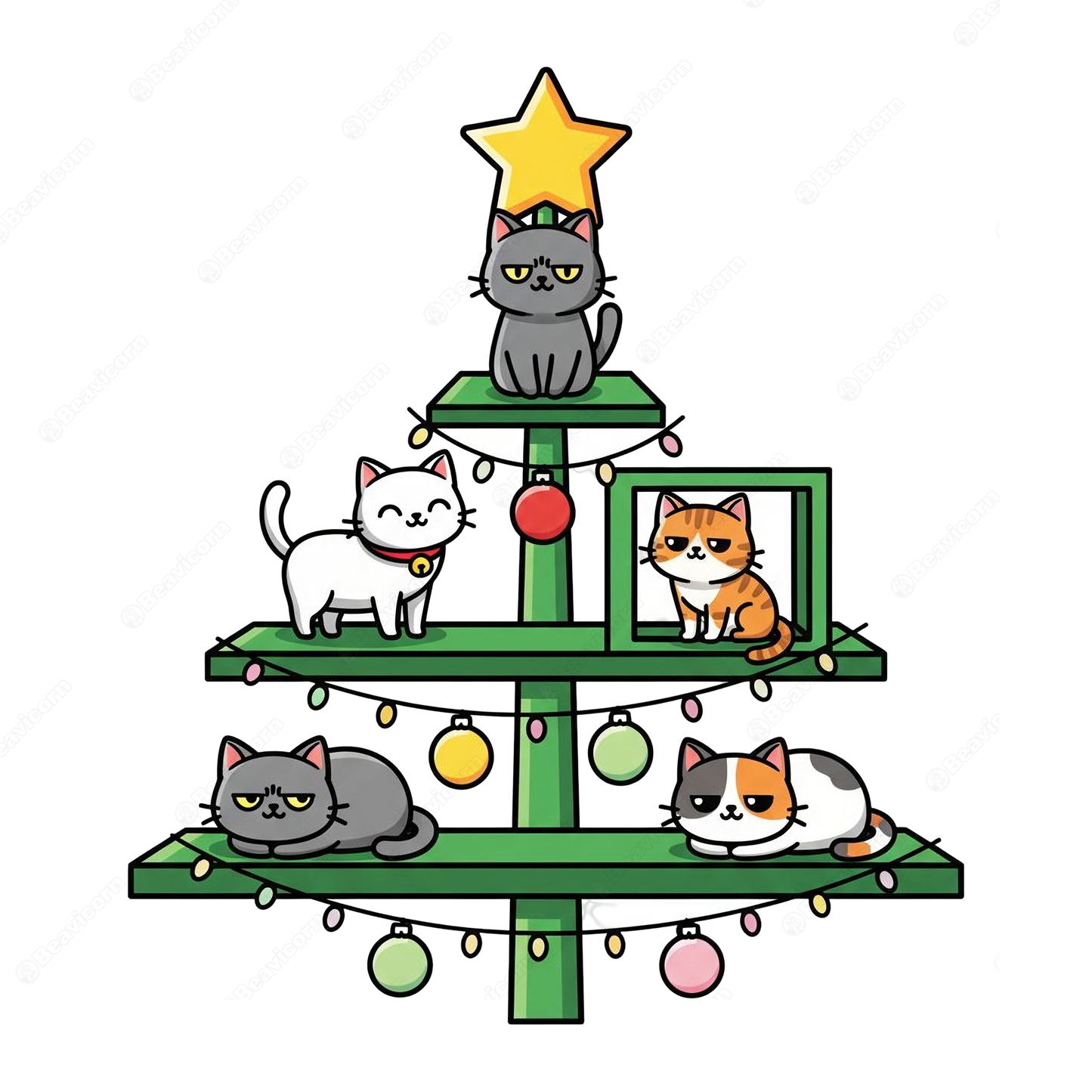 Cat Christmas Tree