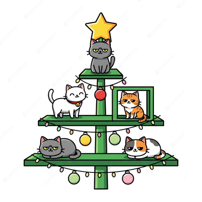Cat Christmas Tree