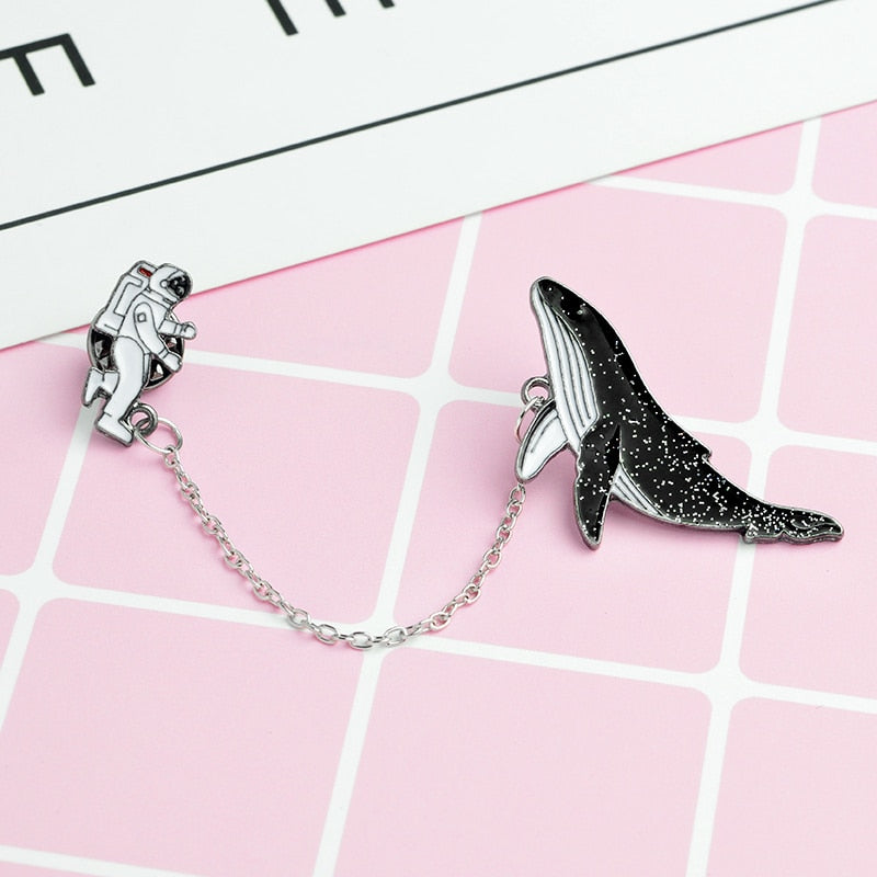 Space Whale Enamel Pin