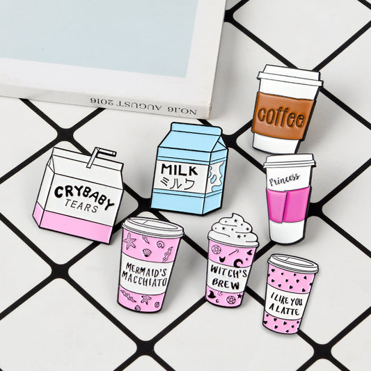 Drink Cup & Carton Enamel Pins