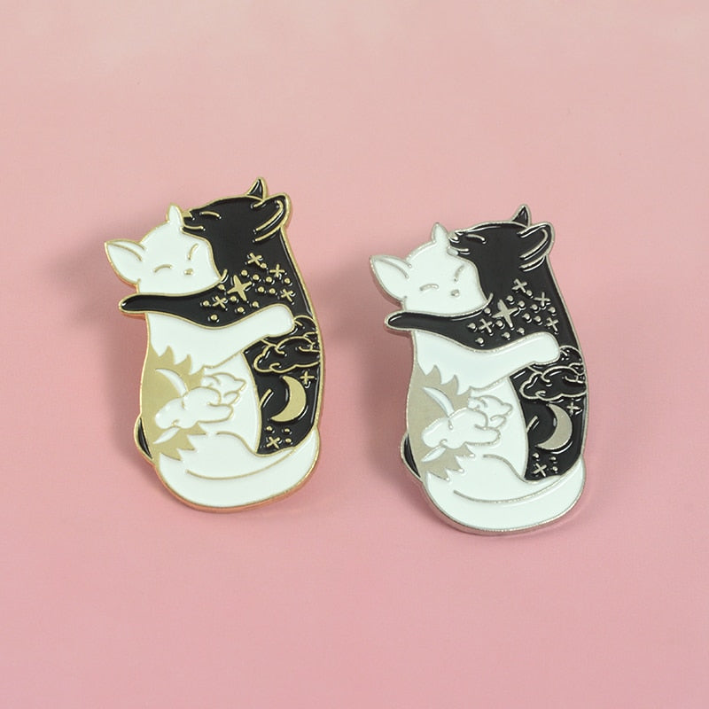 Yin-Yang Cat Enamel Pin
