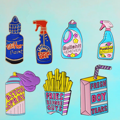 Funny Detergent, Spray & Food Enamel Pins