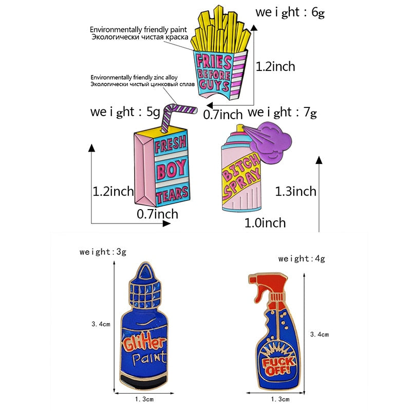 Funny Detergent, Spray & Food Enamel Pins