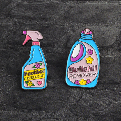 Funny Detergent, Spray & Food Enamel Pins