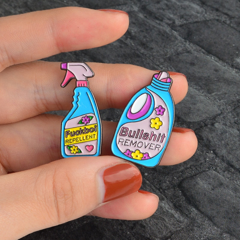 Funny Detergent, Spray & Food Enamel Pins
