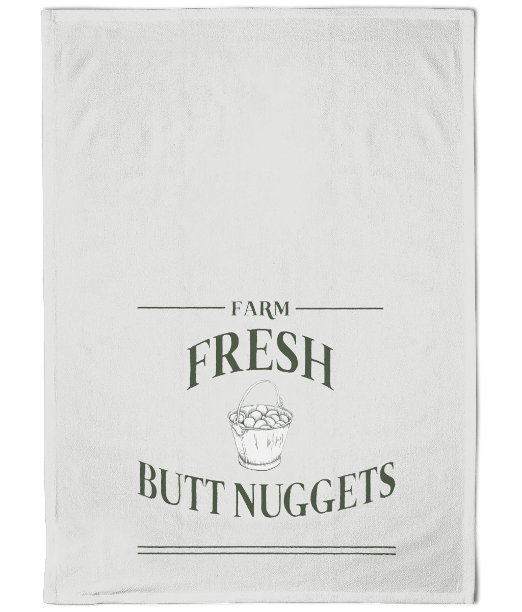 "Farm Fresh Butt Nuggets" Cotton Tea Towel