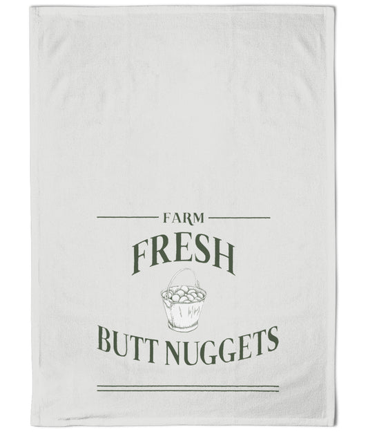 "Farm Fresh Butt Nuggets" Cotton Tea Towel