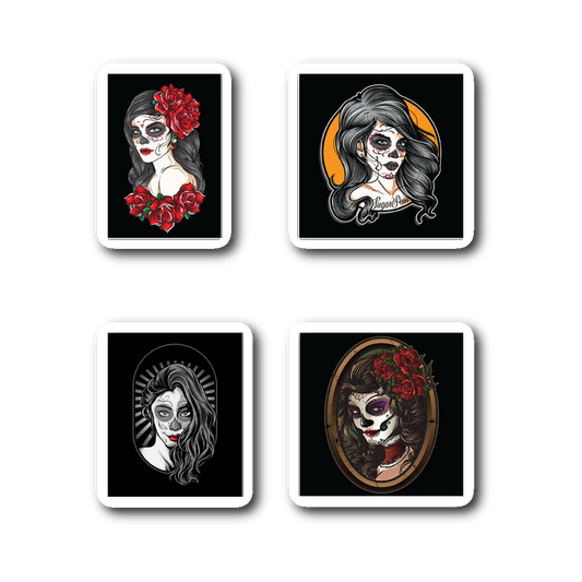 Calavera Girl Sugar Skull Sticker Sheet