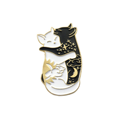 Yin-Yang Cat Enamel Pin